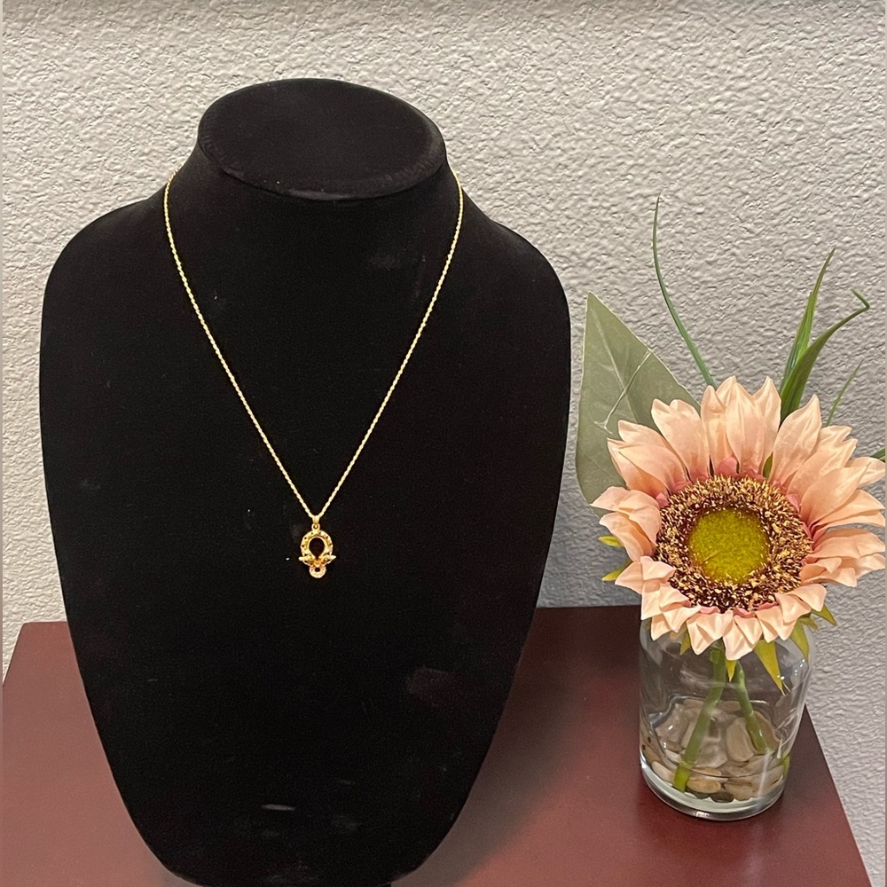 NEW - 18K Authentic Saudi Gold Necklace with Panther Pendant,
